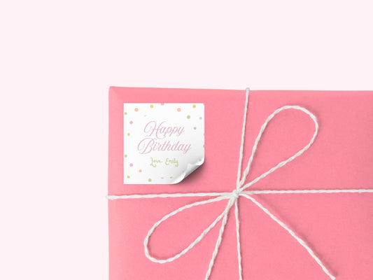 Personalized Birthday Stickers, custom party favor labels