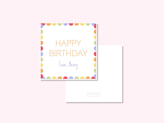 Personalized rainbow birthday enclosure gift tags