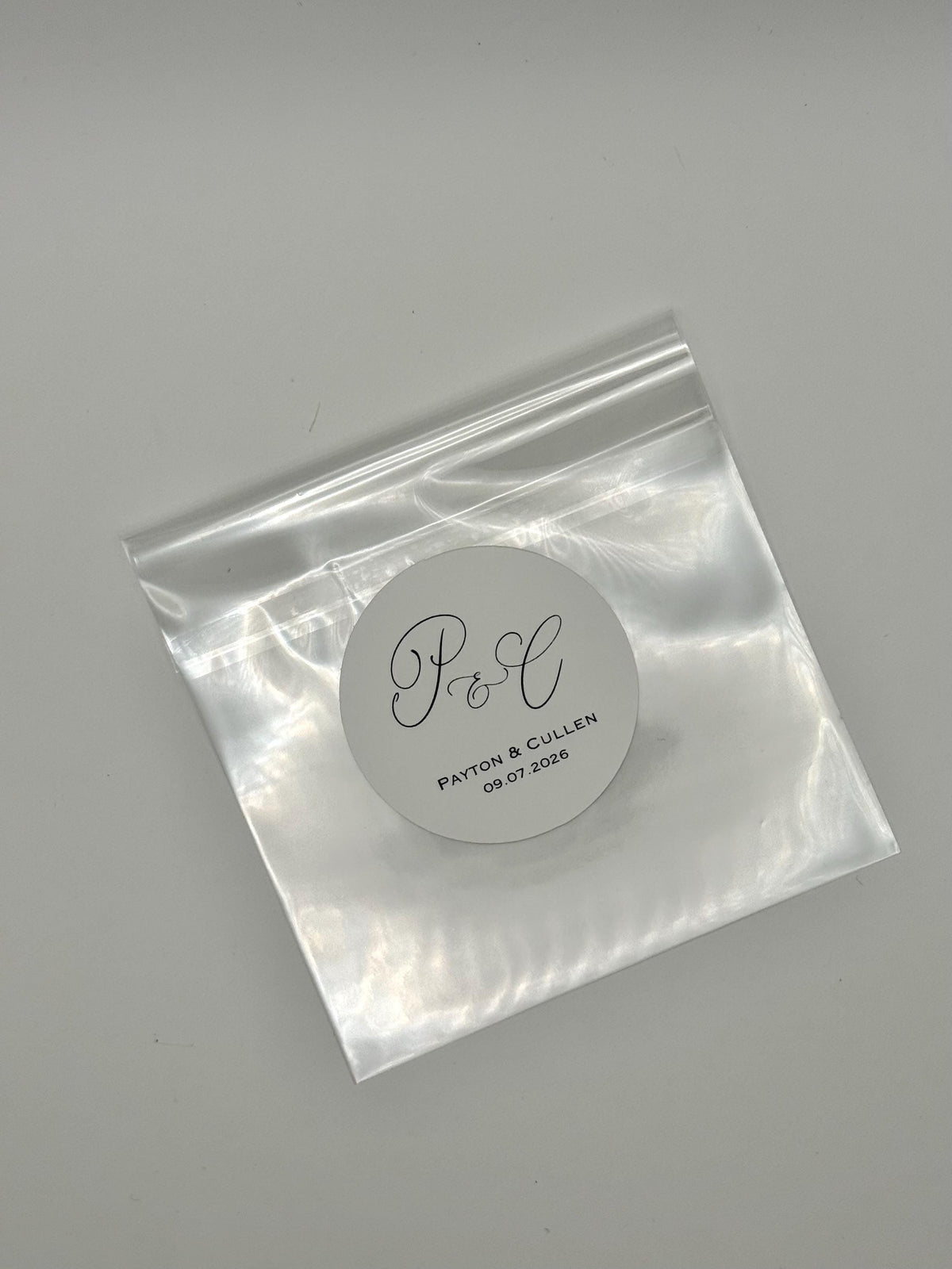 Personalized wedding favor stickers with custom monogram