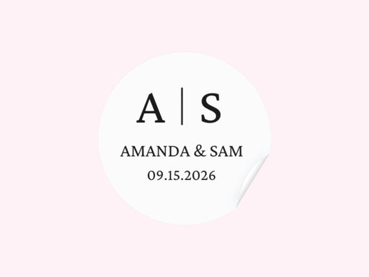 Personalized Wedding Stickers with custom initials