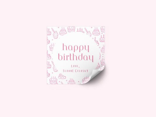 Personalized birthday stickers, custom party favor labels