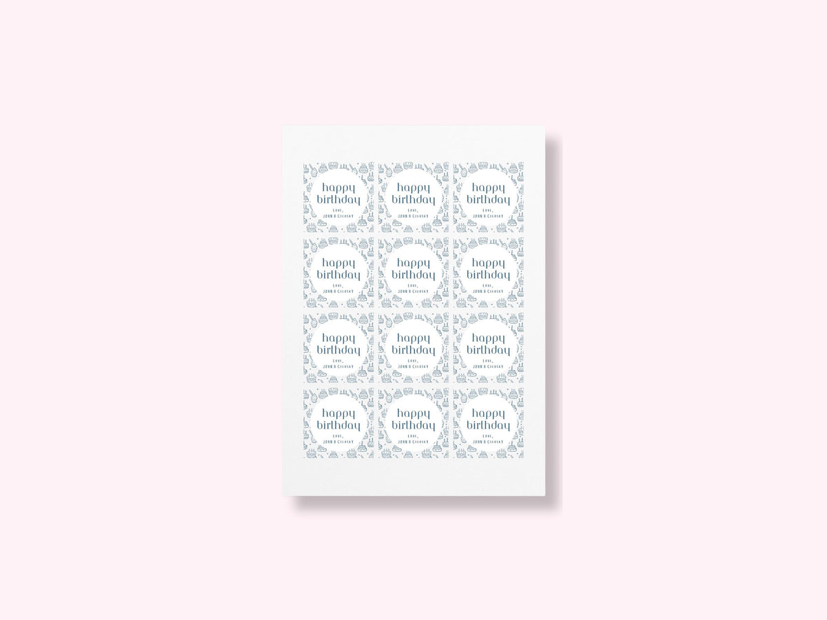 Personalized Birthday Stickers, custom party favor labels