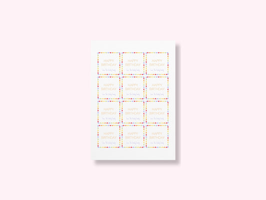 Personalized Birthday Stickers, custom party favor labels