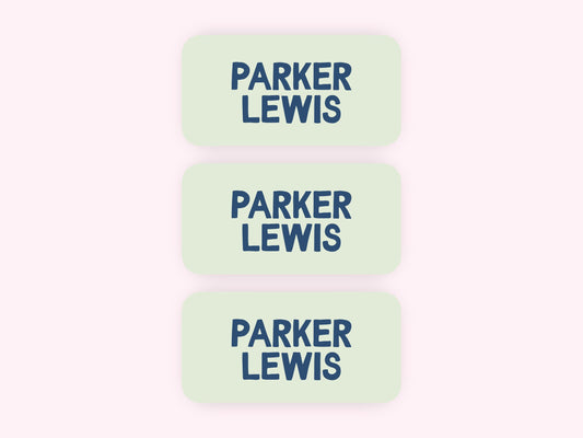 Boy Blue Green Personalized Iron-On Clothing Fabric Name Labels